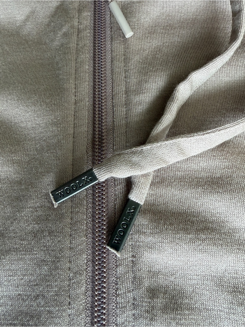 Woolx Ryann Hoodie Cream Heather Merino Wool Blend Full Zip Size 1X - Picture 6 of 10